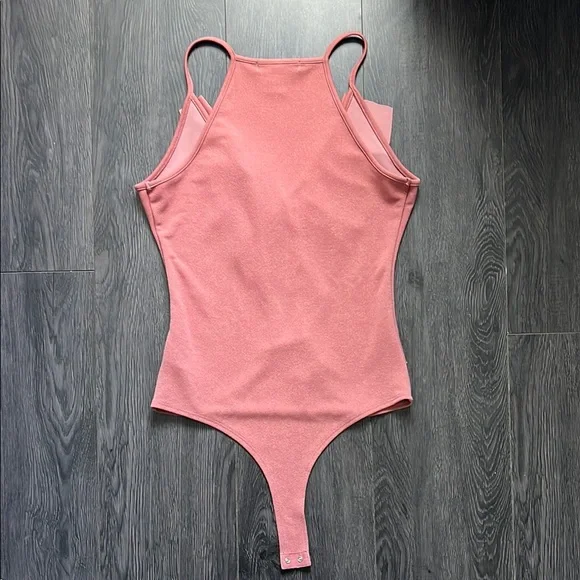 Pink Ruffled V-Neck Bodysuit One Piece - Picture 5 of 5